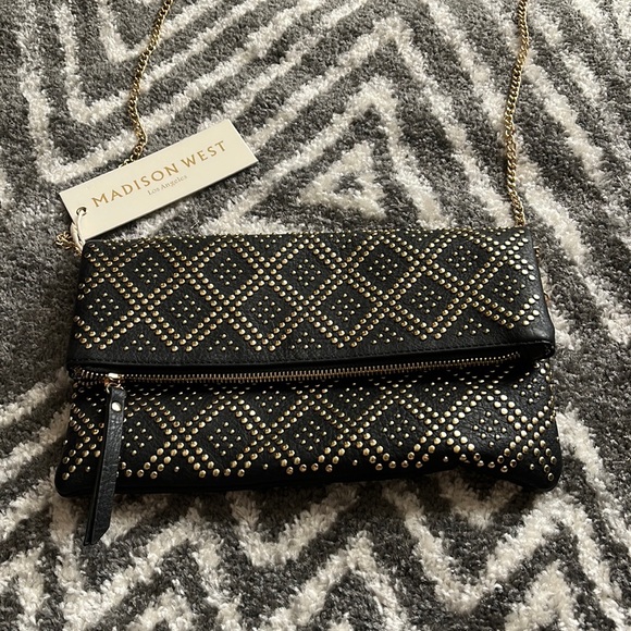 Brand New Black & Gold Studded Bag - Picture 1 of 5